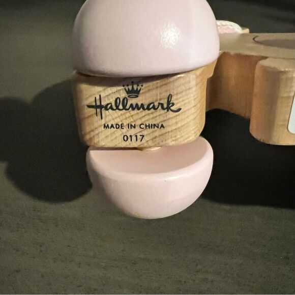 Hallmark Wooden Cat Toy with Pink Wheels - Picture 4 of 4